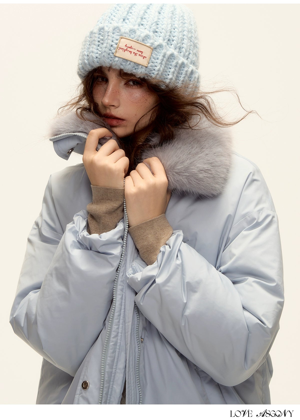 Fur-Collar Short Down Puffer Jacket