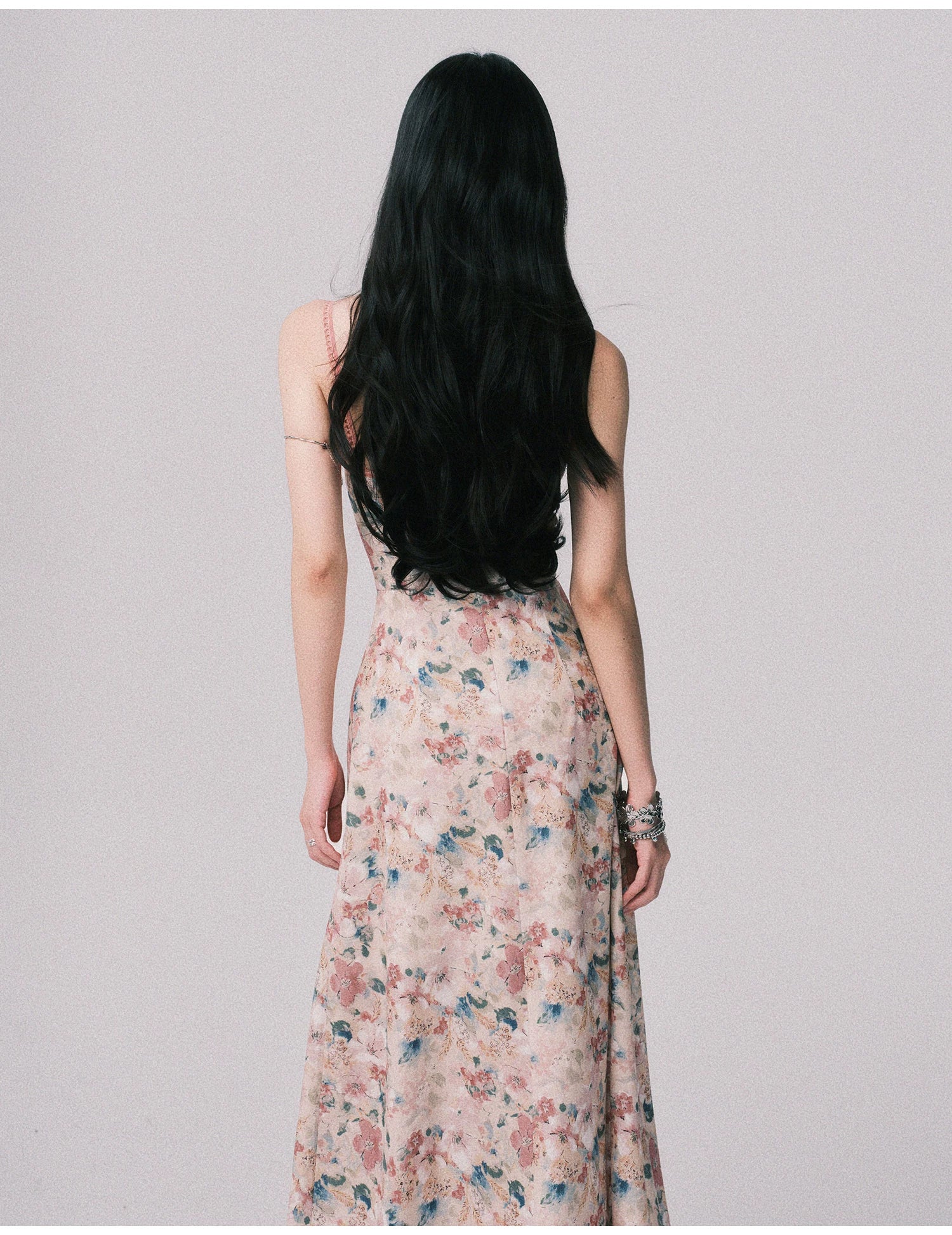 Floral French Vacation Slip Maxi Dress