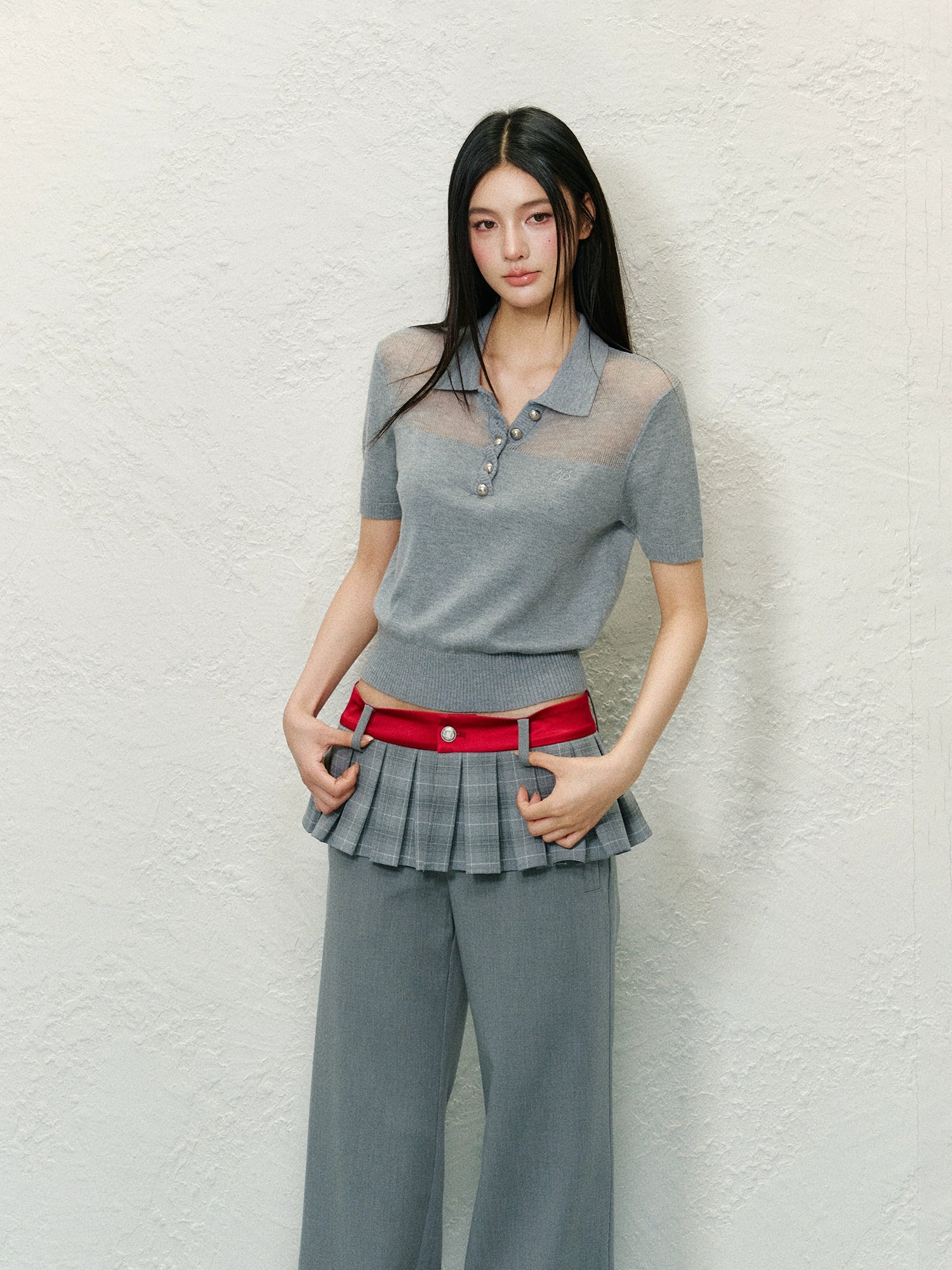 Hollow Polo Collar Short Sleeve T-shirt - CHINASQUAD