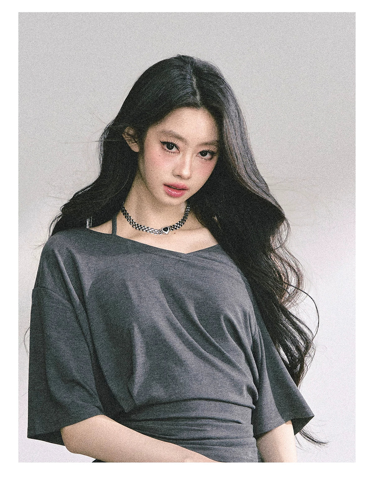 Asymmetric Short-Sleeve Halter Crop T-Shirt