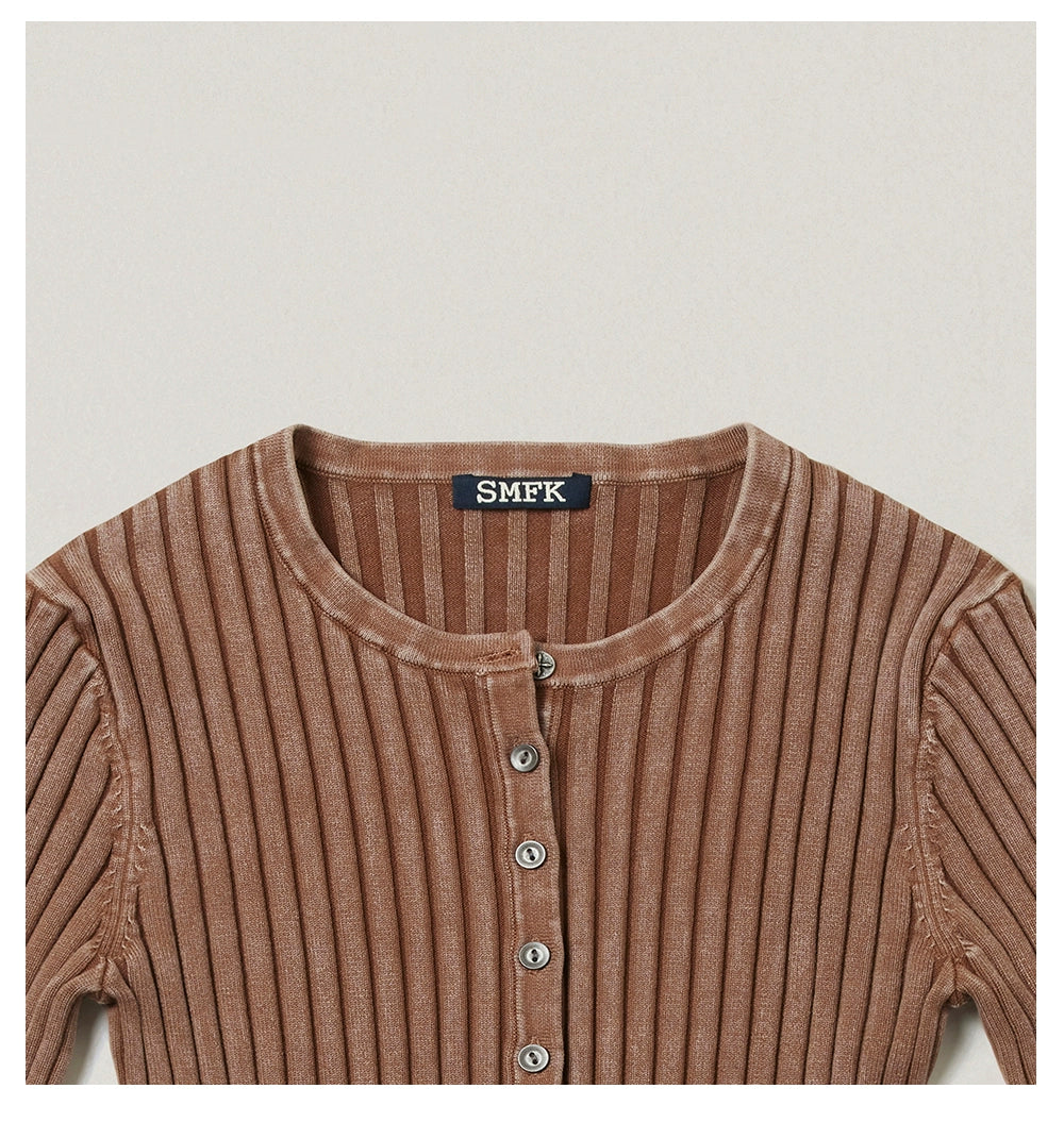 Wild Retro Ribbed Knit Cardigan
