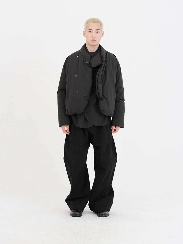 Deep Gray Multi-Collar Down Jacket - CHINASQUAD