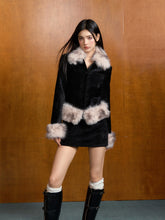Pink Contrast Detachable Fur Chenille Jacket & Skirt Set - CHINASQUAD