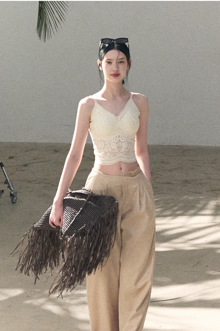 High-Stretch Lace Backless Camisole