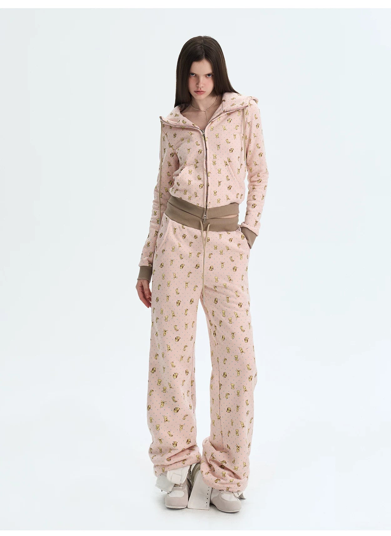 Printed Cotton Sweatshirt & Jogger Set