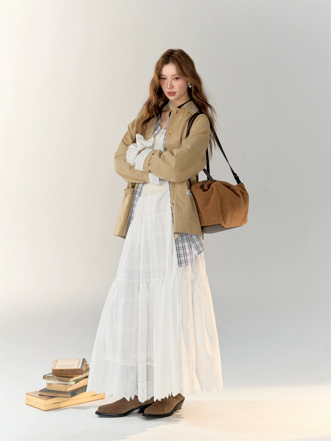 Simple Solid Color High-Waisted Skirt - CHINASQUAD