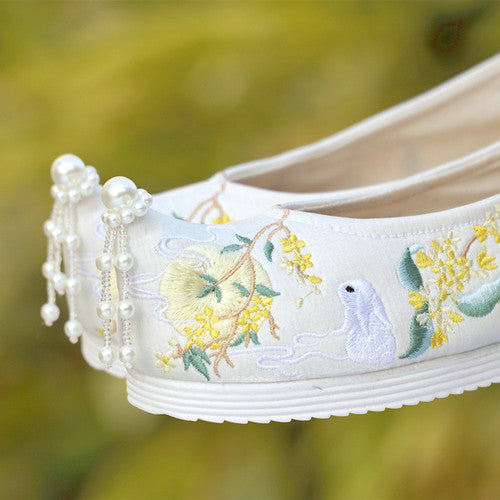 Tang Dynasty-style Ancient Chinese Embroidered Cloth Shoes - CHINASQUAD