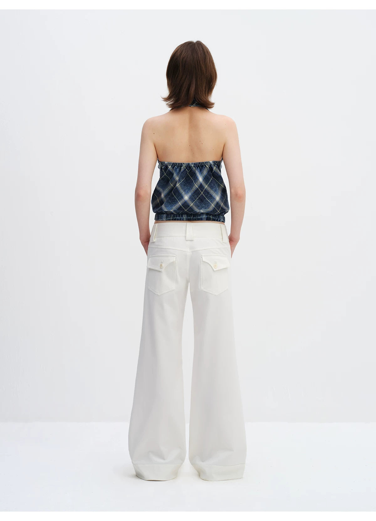 Low-Rise Wide-Leg Tailored Trousers