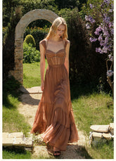 Tia Beaded Halter Chiffon Midi Dresses - CHINASQUAD