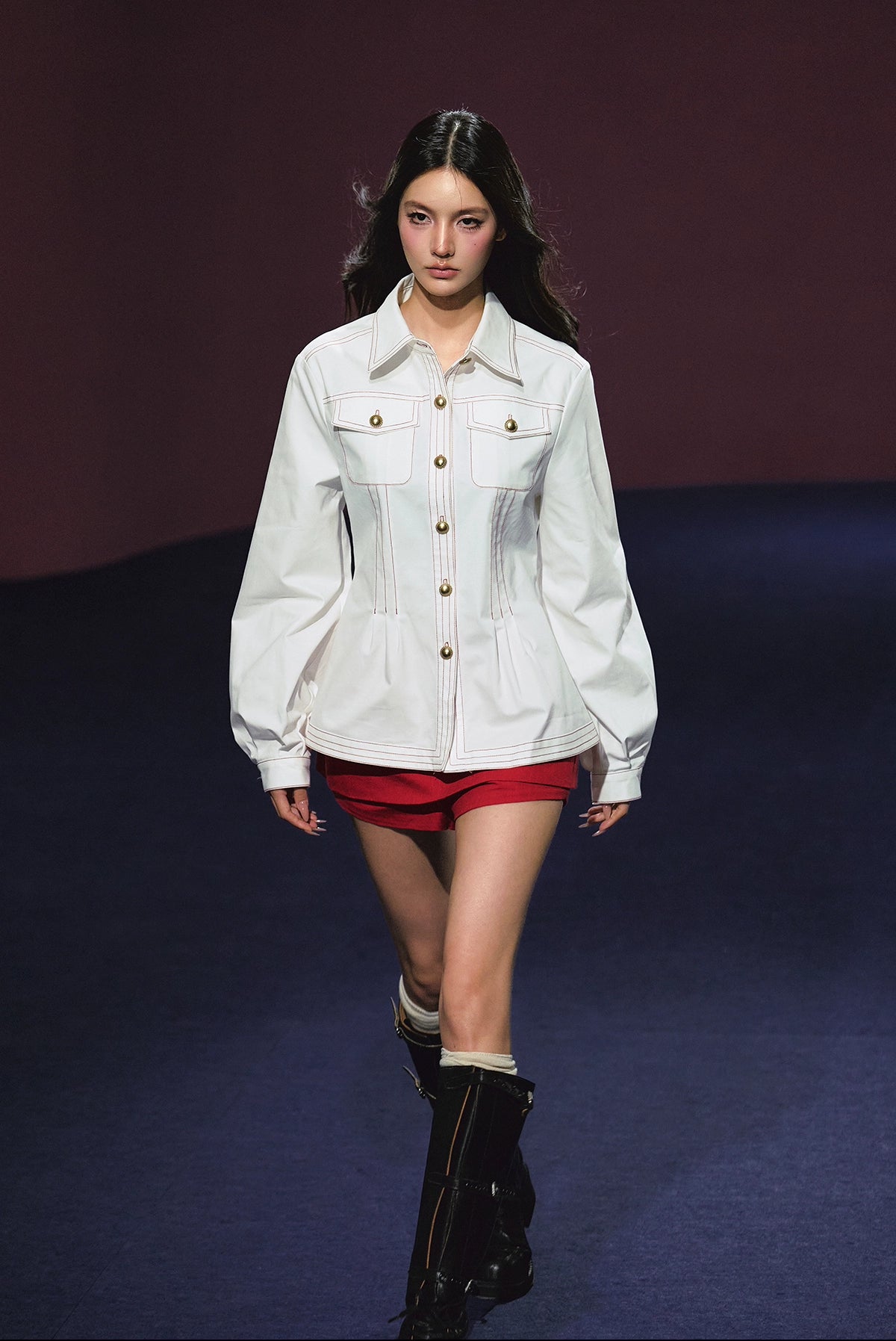 Red Line Collared Pocket Jacket