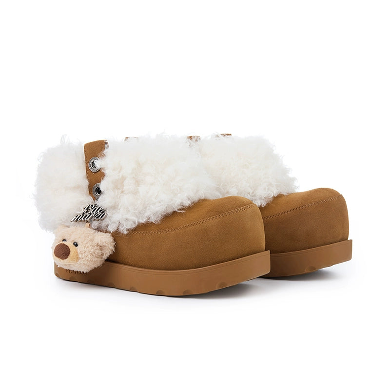 Plush Lined Platform Short Snow Boots