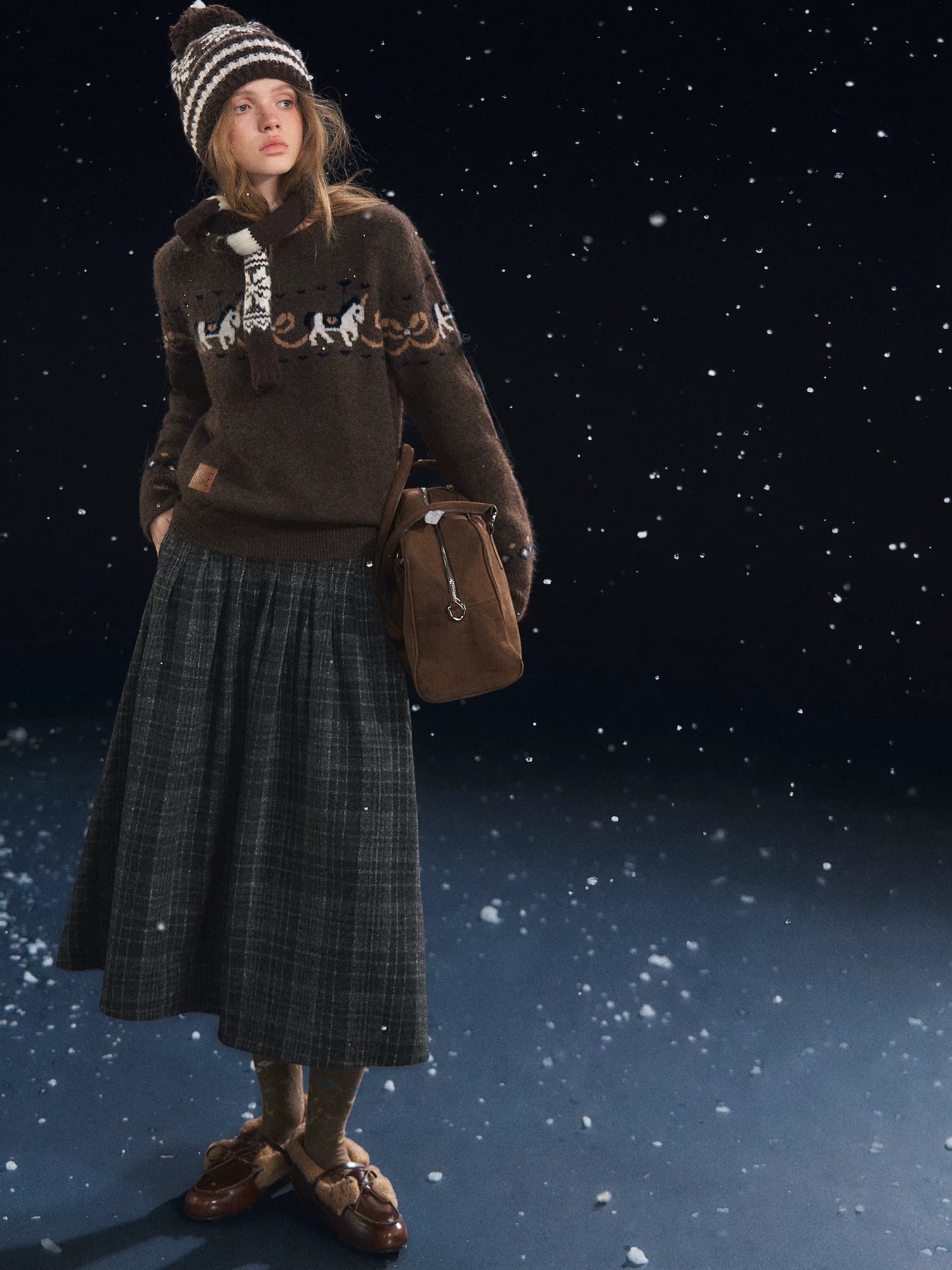 Playful Carousel Jacquard Knit Sweater