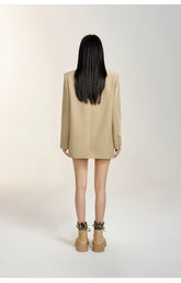 Black & Khaki Suit Collar Bow-tie Blazer - CHINASQUAD