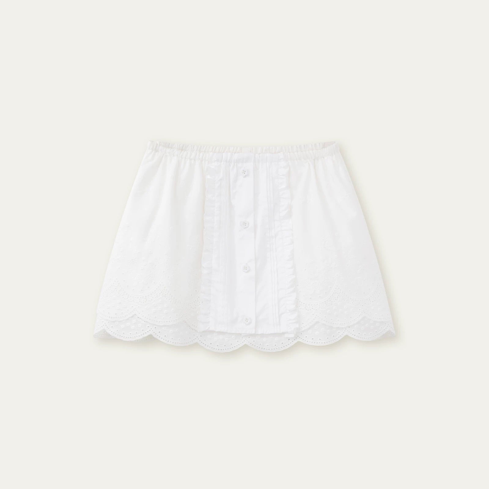 Vintage Embroidered Cotton Shirt & Skirt Set