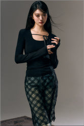 Mesh Lace Up Backless Blouse - CHINASQUAD