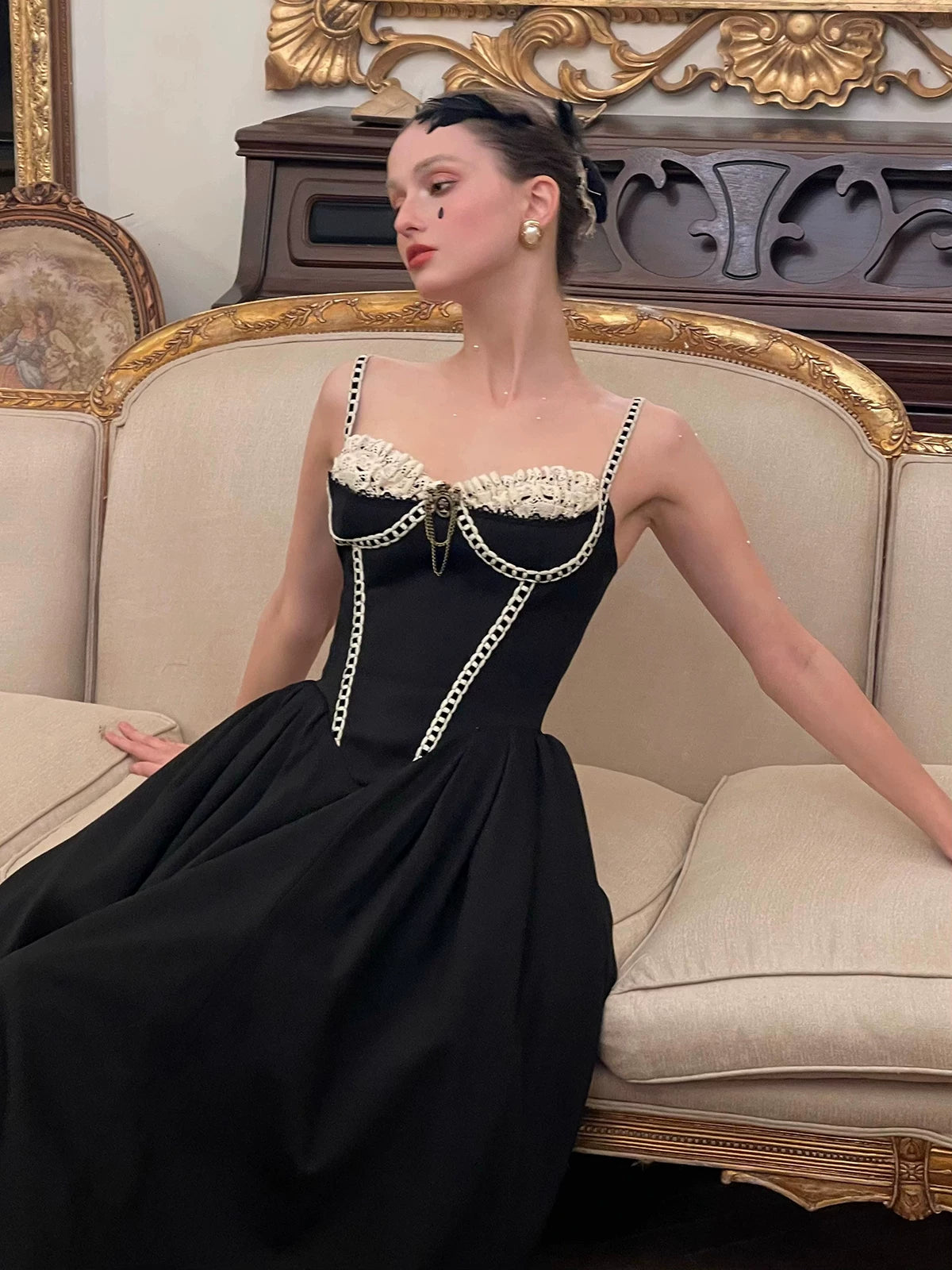 Villain Kate Corset Strap Little Black Dress