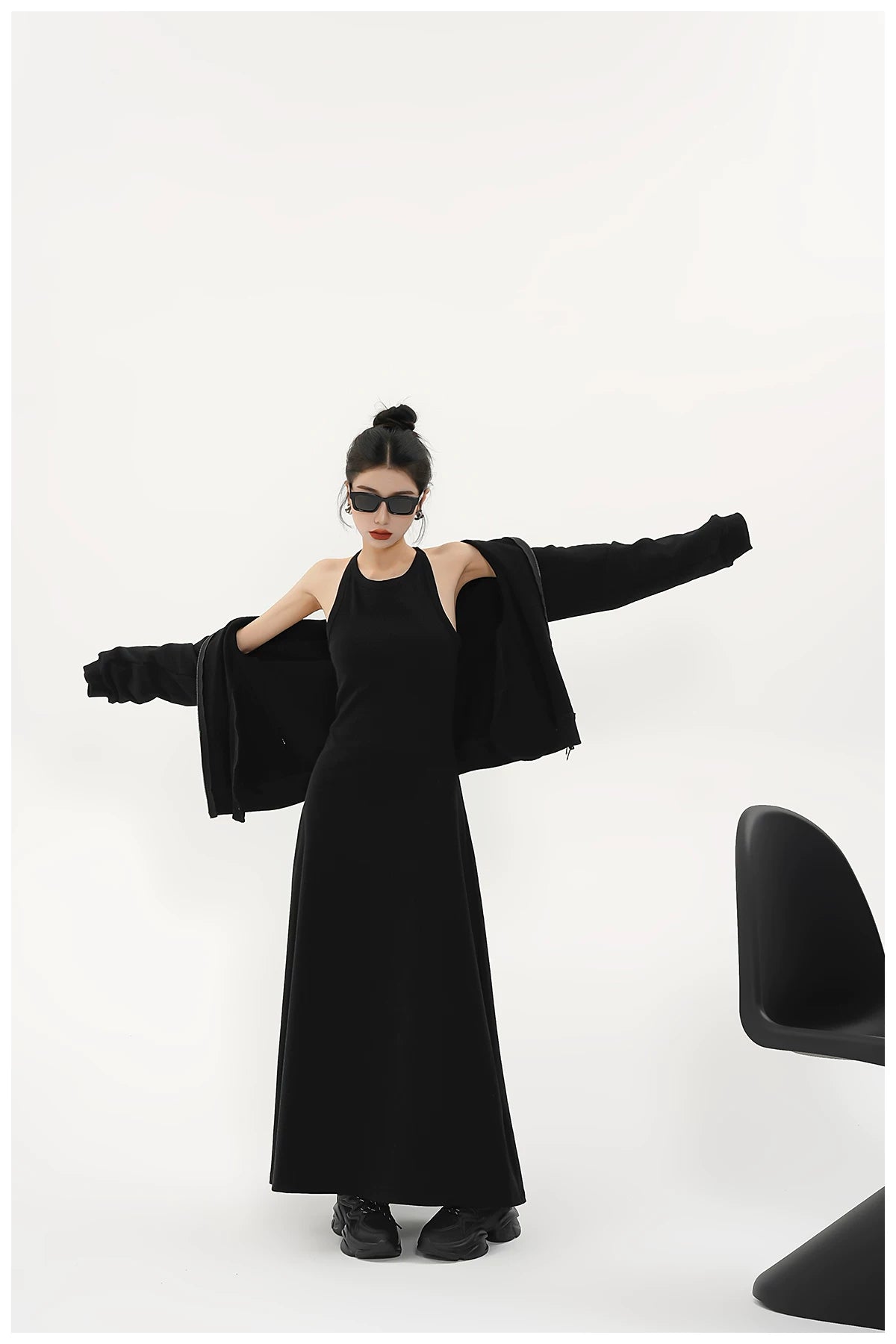 Built-In Bra Stretch Maxi Slip Dress