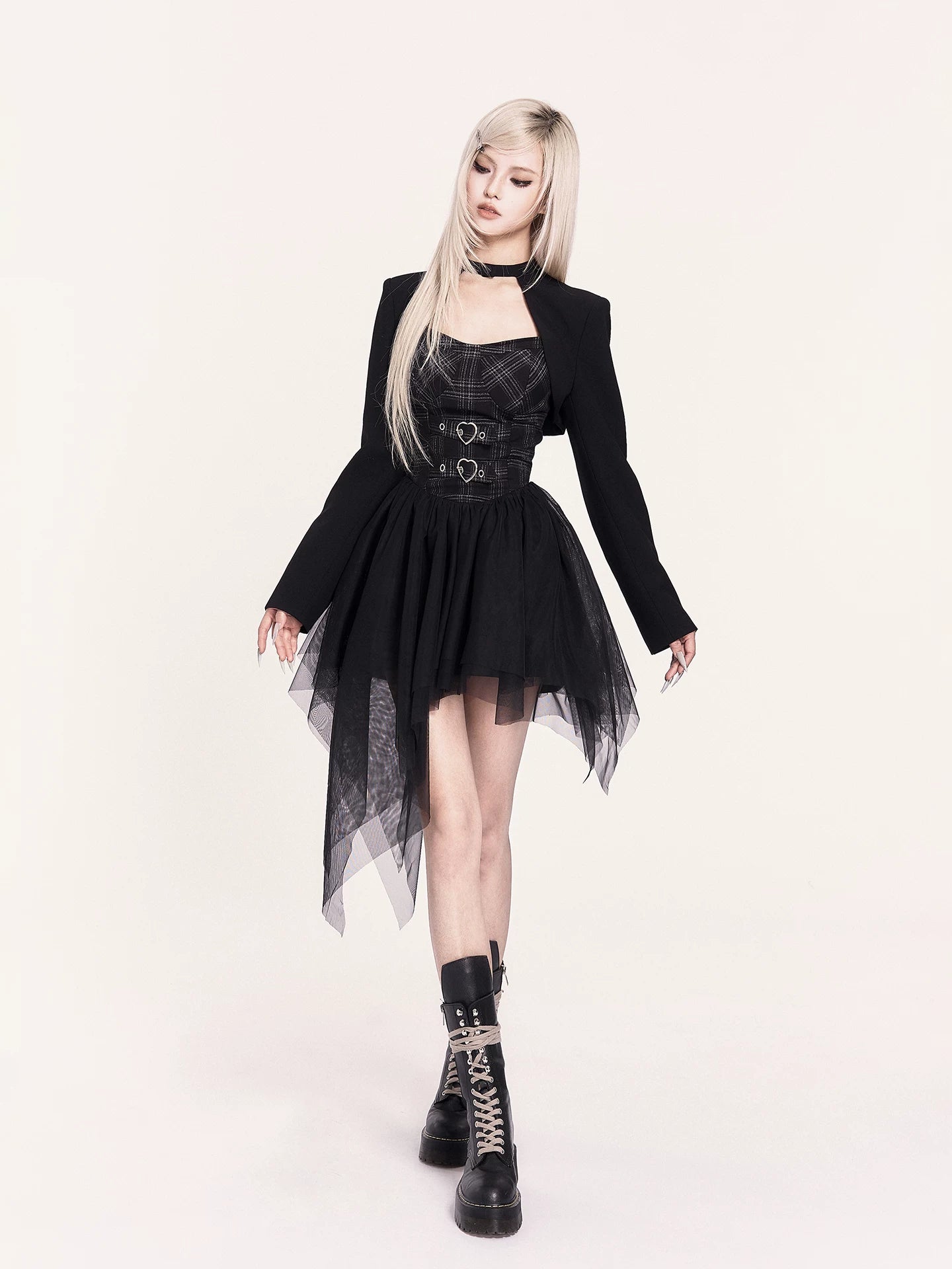 Corset Dress & Cross Bolero Jacket Set