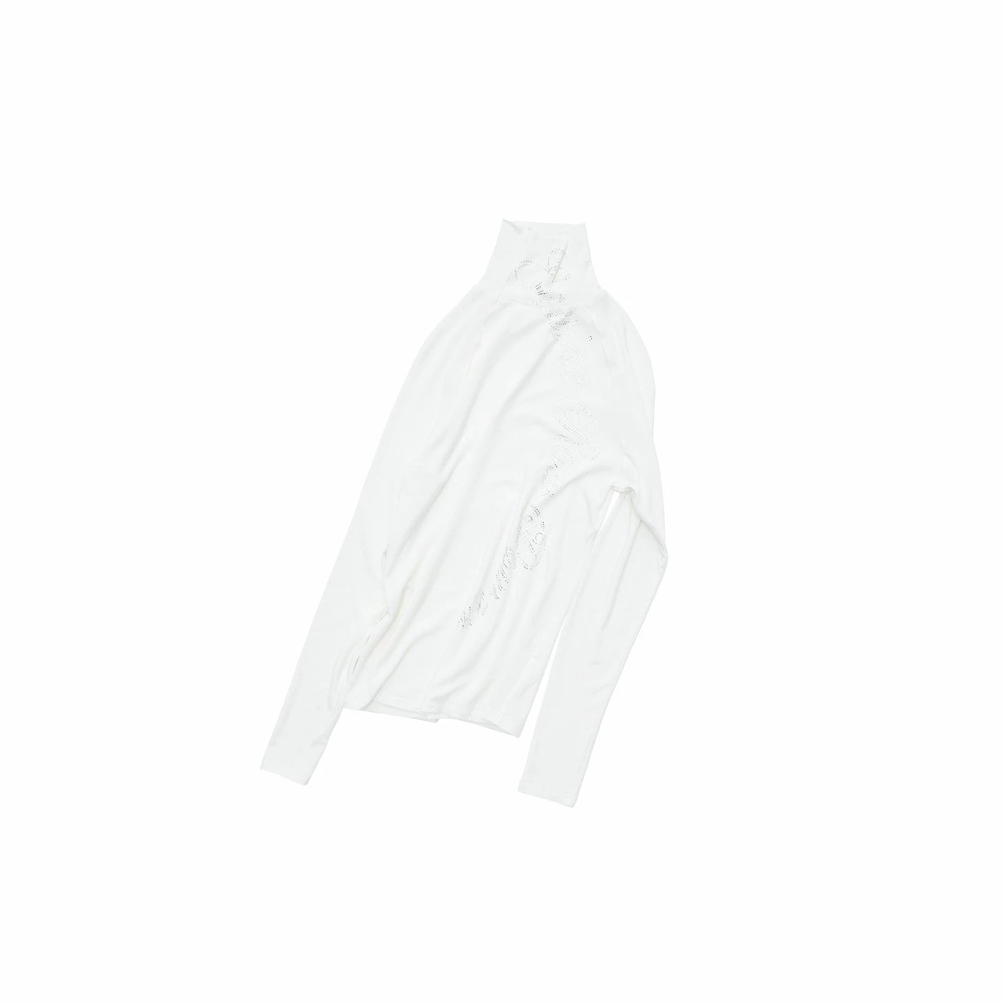 Rhinestone High-Neck Raglan Knit T-Shirt - CHINASQUAD