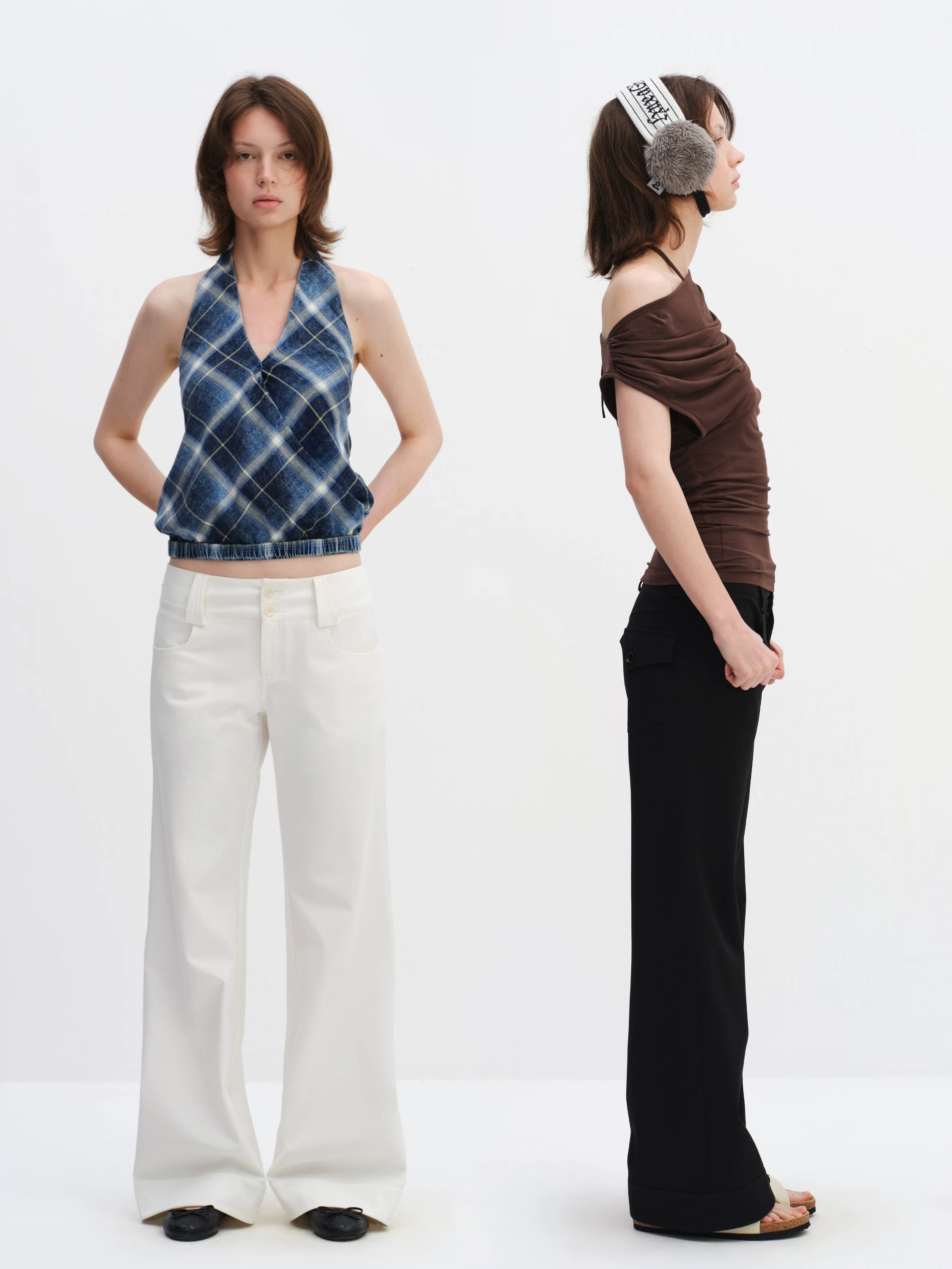 Low-Rise Wide-Leg Tailored Trousers