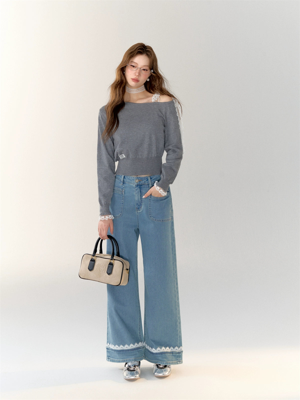 Lace-Up Shoulder Sweatshirt - CHINASQUAD