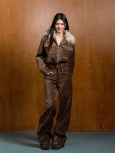 Suede High-waisted Folded Cuff Trousers - CHINASQUAD