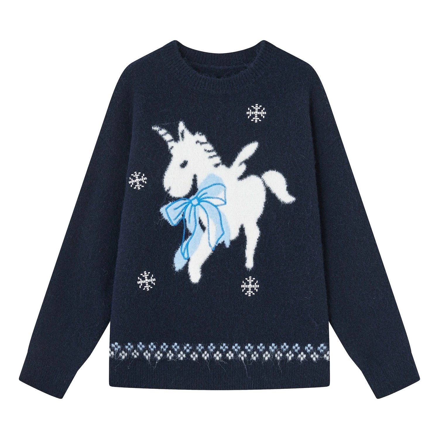 Snowflake Pony Soft Knit Sweater
