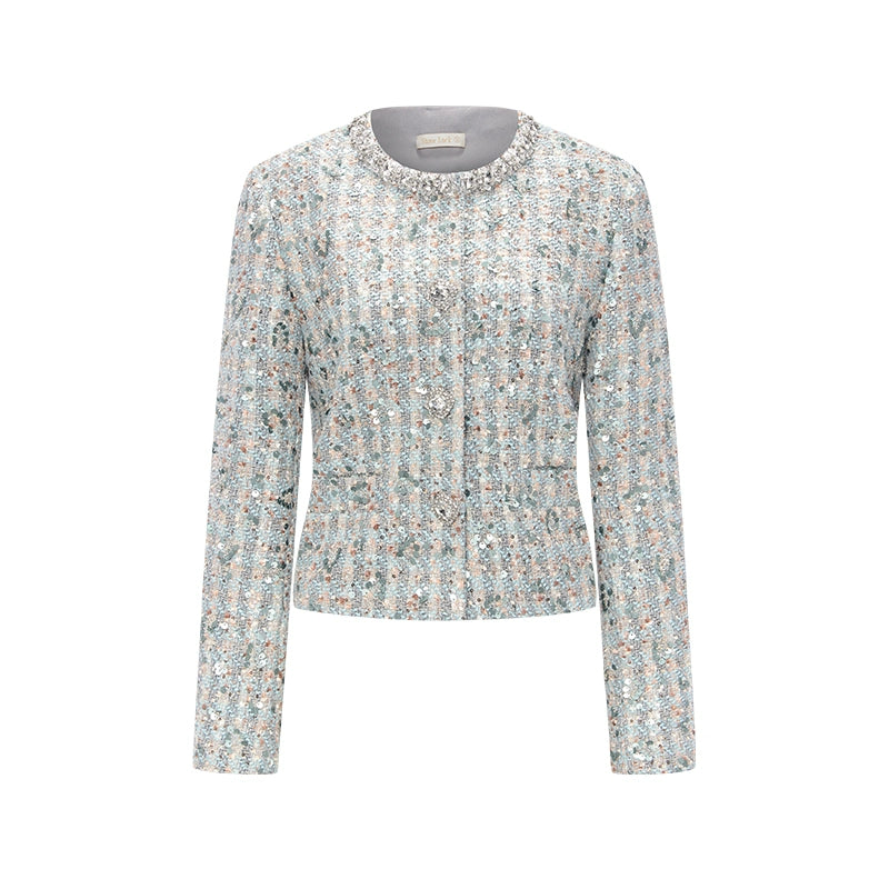 Patricia Pearl Embellished Tweed Jacket & Skirt Set - CHINASQUAD