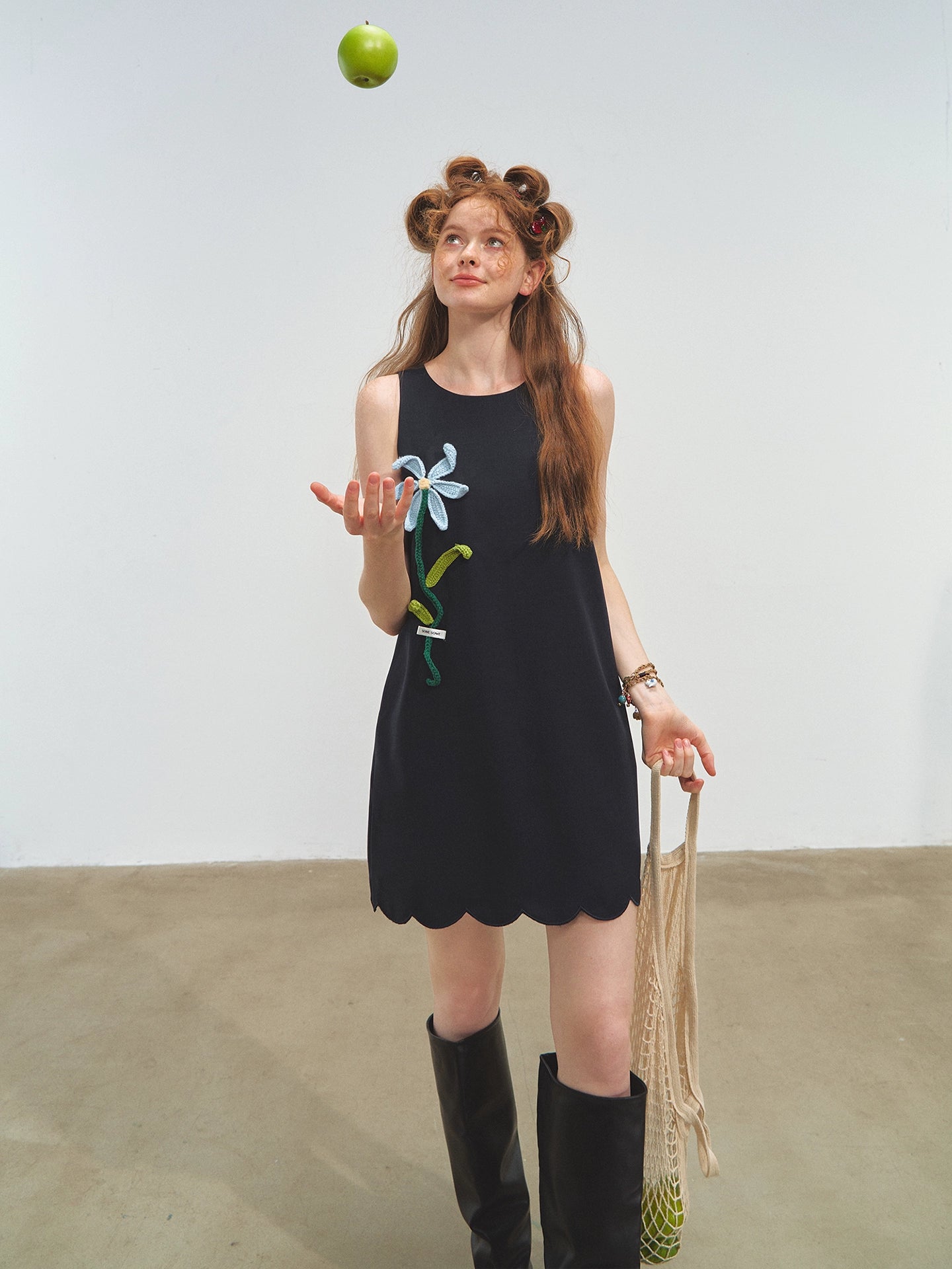 Hand-Crocheted Flower Sleeveless Vest Dress - CHINASQUAD