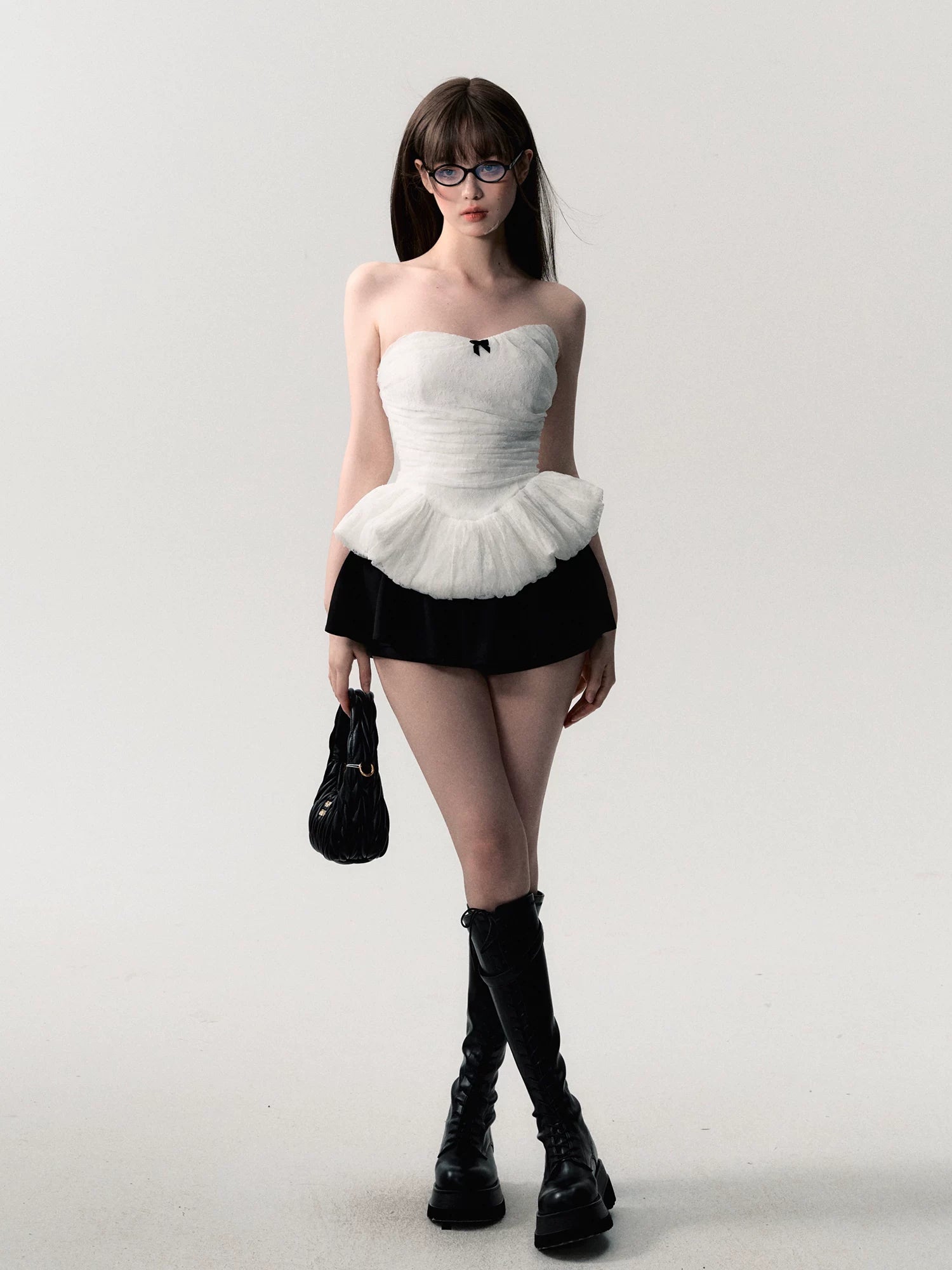 White Lace Corset Tube Top
