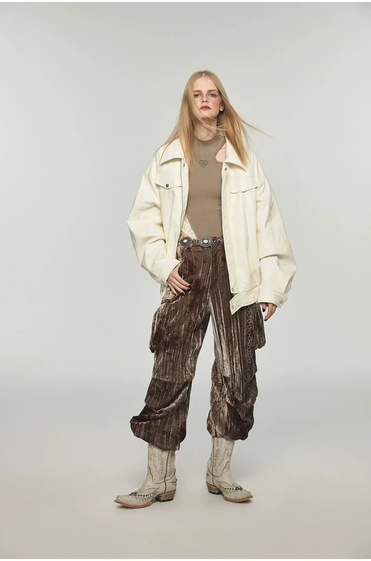 Removable Fur Collar Windproof Leather Jacket - CHINASQUAD