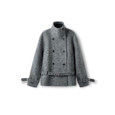 "Djembe Series" 90% Wool Bouclé Layered-Collar Wool Jacket - CHINASQUAD