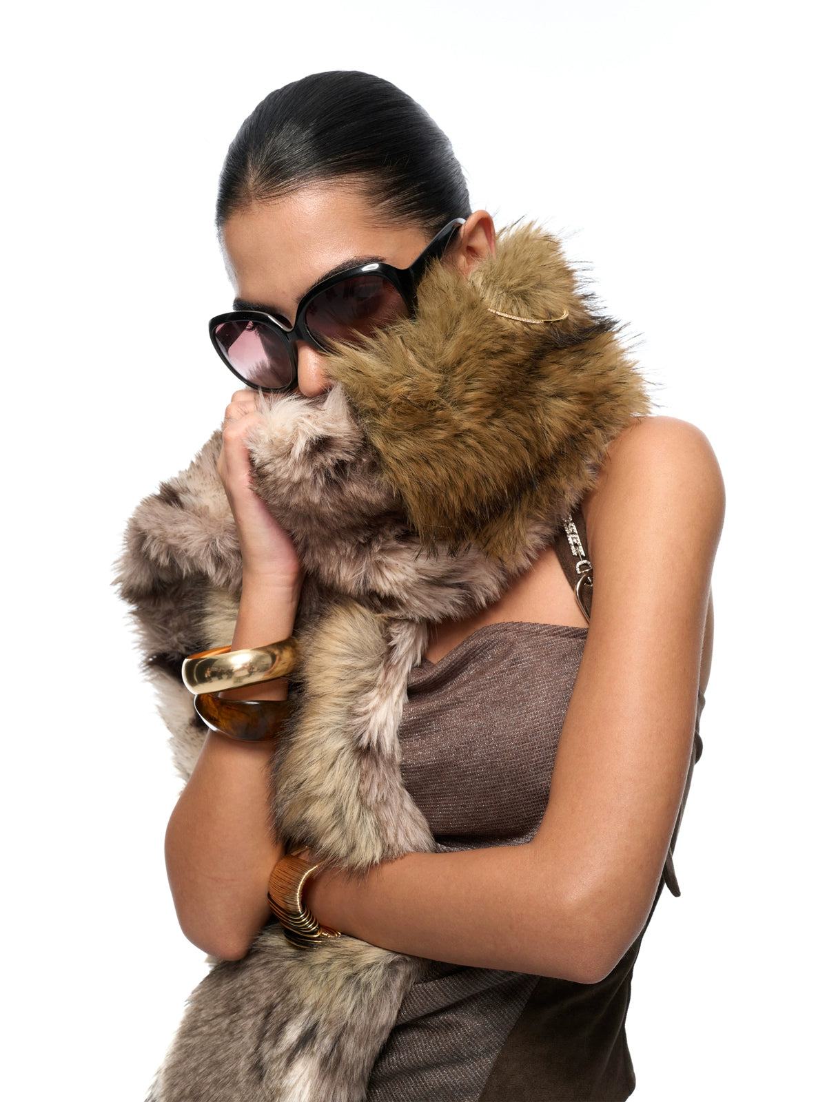 Longline Faux Fox Fur Scarf