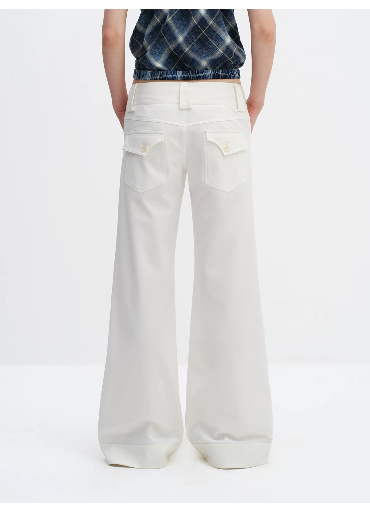 Low-Rise Wide-Leg Tailored Trousers