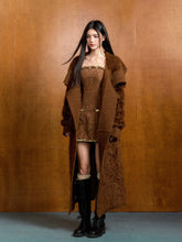 Feather Yarn Long Knit Cardigan & Sweater Set - CHINASQUAD