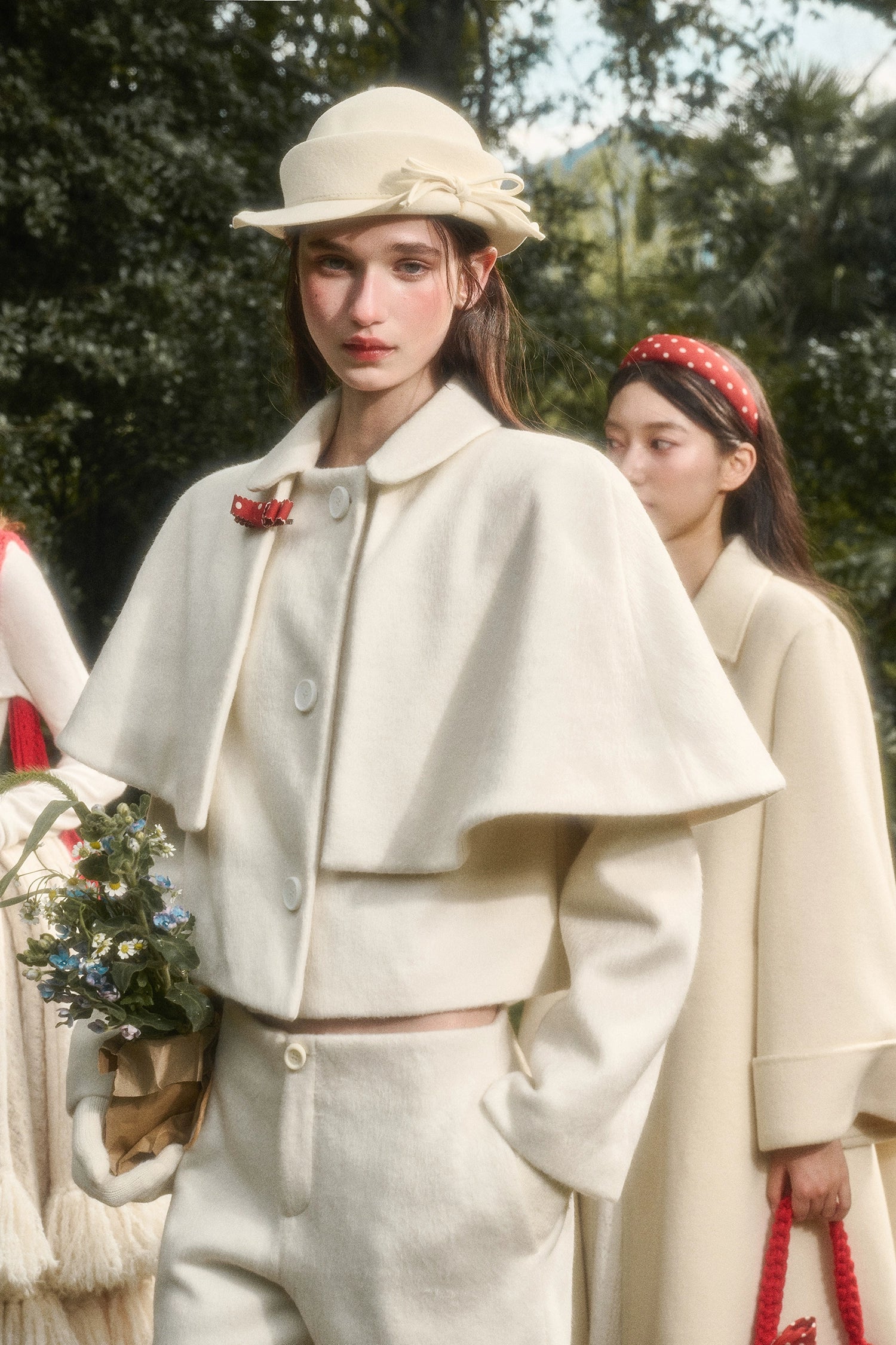 Sunday Wool Blend Cape Jacket & Shorts Set
