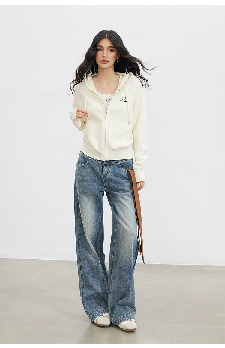Vintage Washed Wide-Leg Jeans - CHINASQUAD