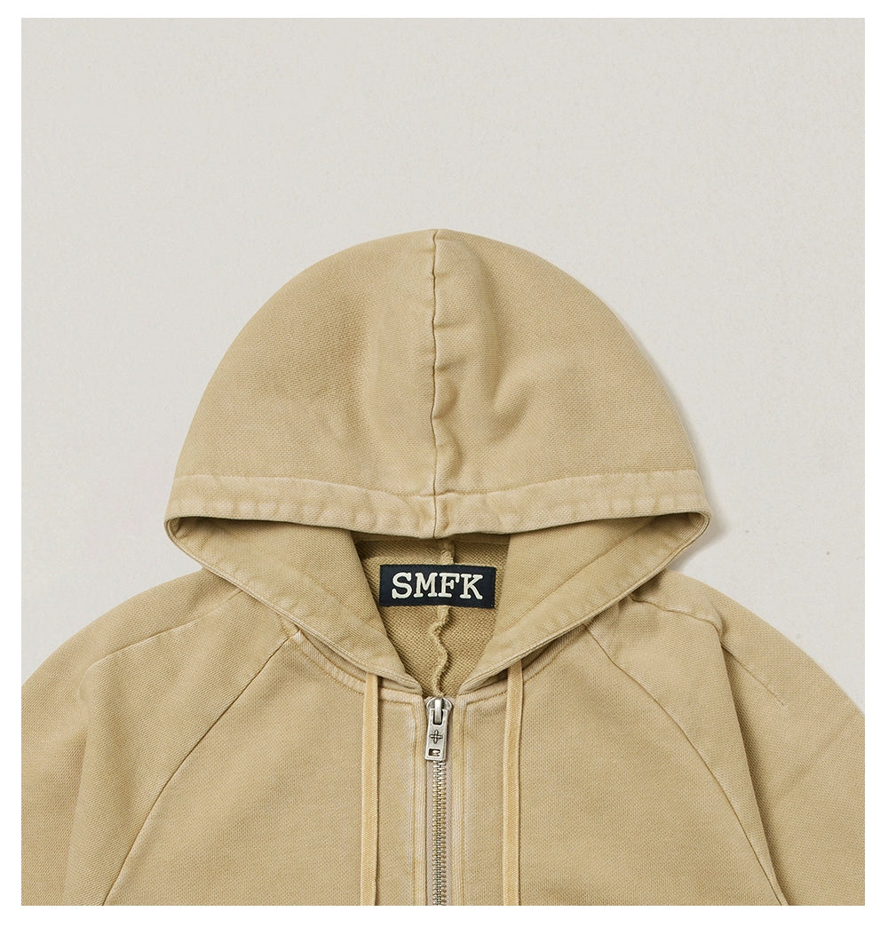 Wild Vintage Zip-up Cropped Hoodie