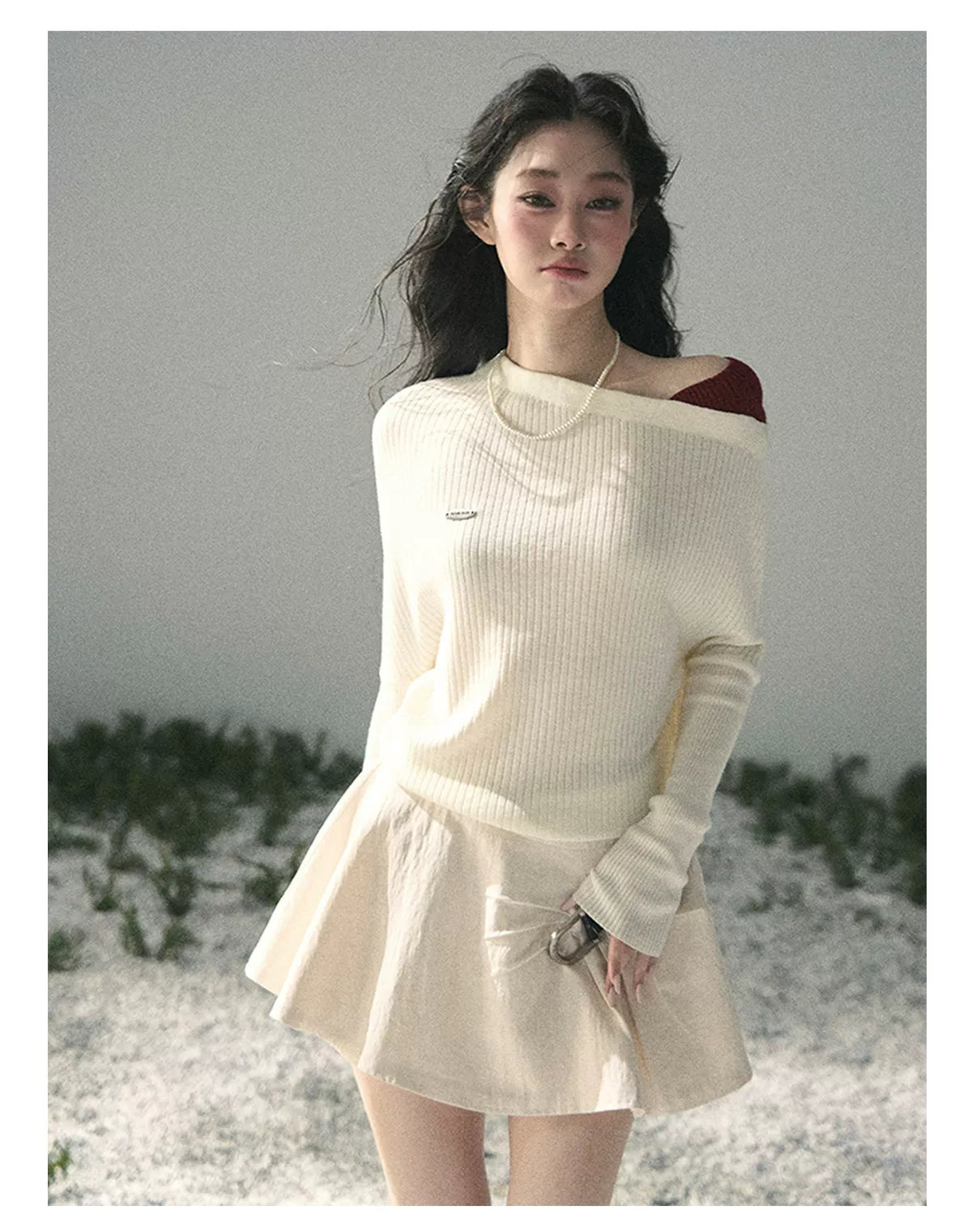 Ash Memories Off-Shoulder Knit Top