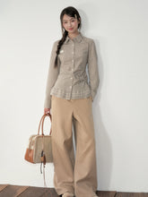 Khaki Retro Lazy Wide-leg Trousers - CHINASQUAD