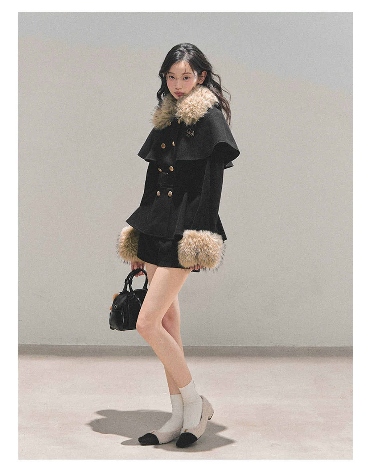 Two-Piece Winter Jacket & Mini Skirt Set