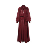 Milena Chiffon Lace Lantern Sleeve Midi Dresse - CHINASQUAD