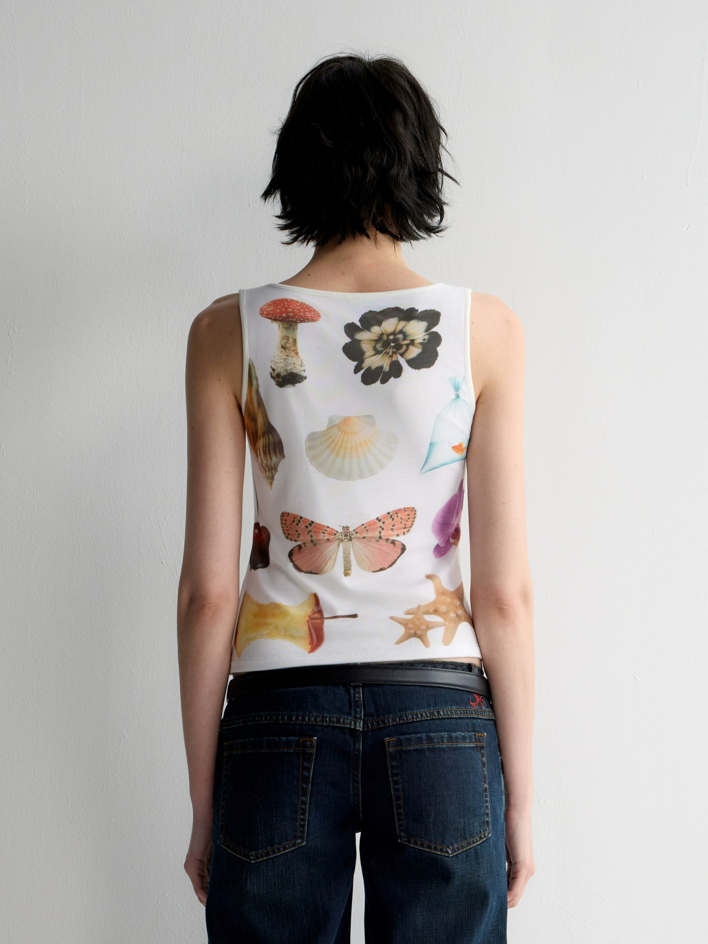 Lyocell Fun Print Short Sleeveless Tank Top