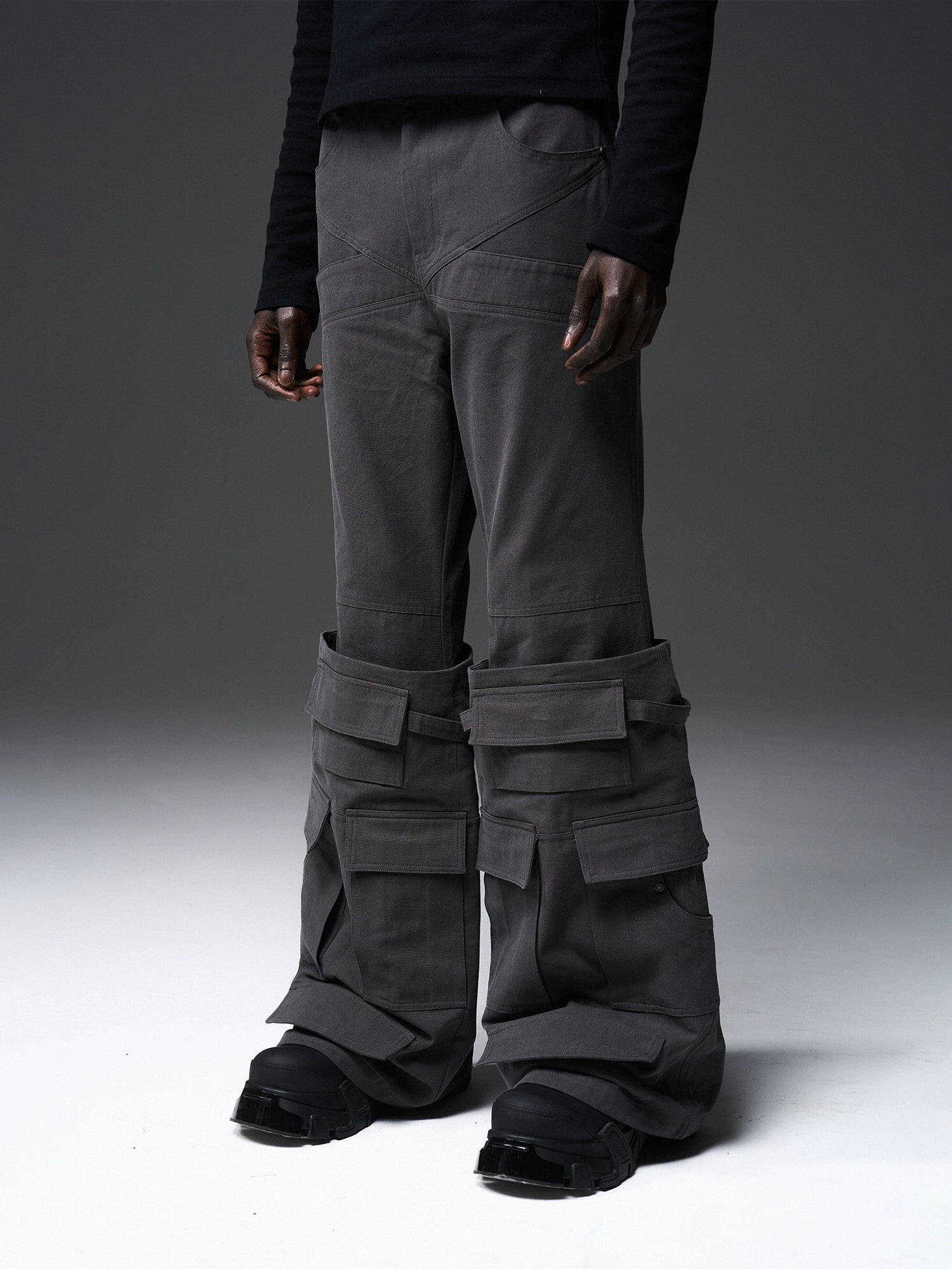 Dark Gray & Light Gray Cargo Pants - CHINASQUAD