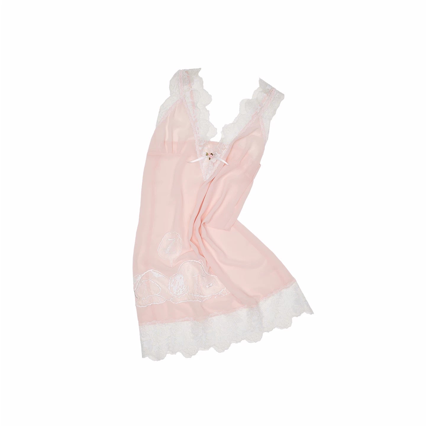 Snoopy Lace-Trim V-Neck Relaxed Dress