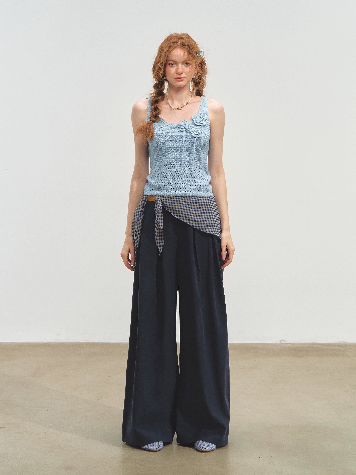 Straight-leg Floor-length Layered Wide-leg Pants - CHINASQUAD