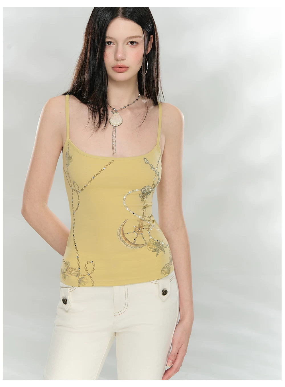 Crystal-Embellished Printed Slim-Fit Camisole
