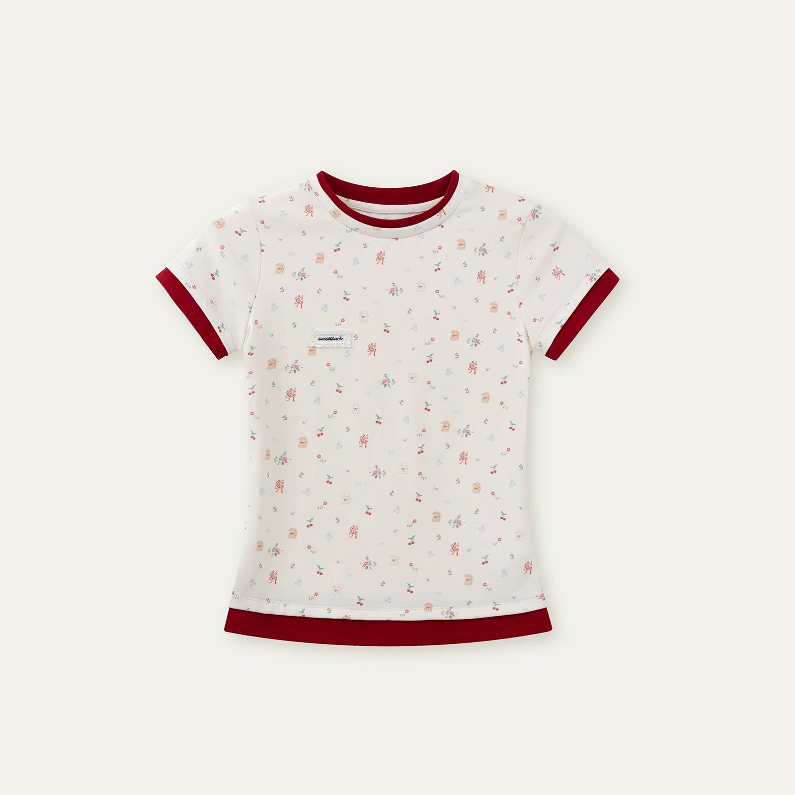 Oxygen Cotton Contrast Trim Slim Fit Tee