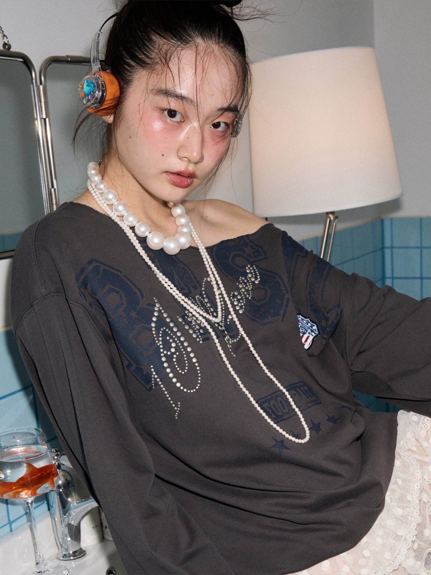 Layered Pearl Long Necklace