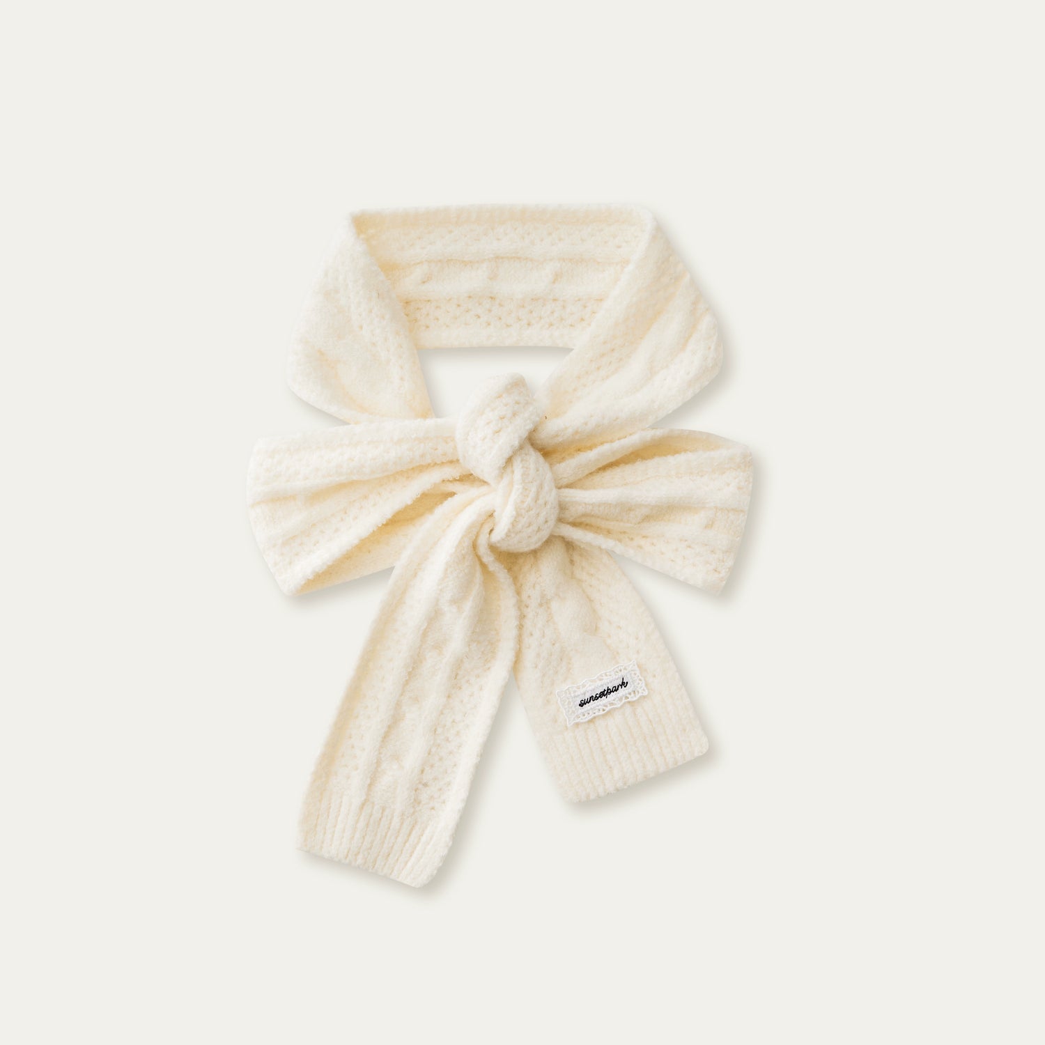 Multi-Color Ribbon Detail Knit Scarf